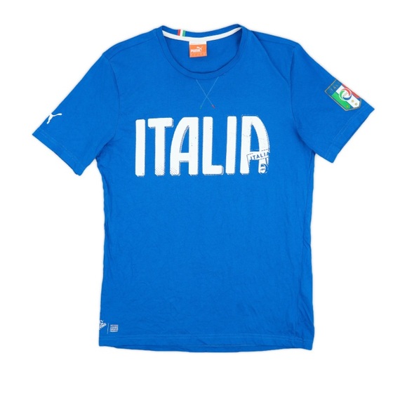 5️⃣$5 Bundle🌺 Puma Women’s Italia Blue Tee Shirt Size Small - Picture 2 of 6